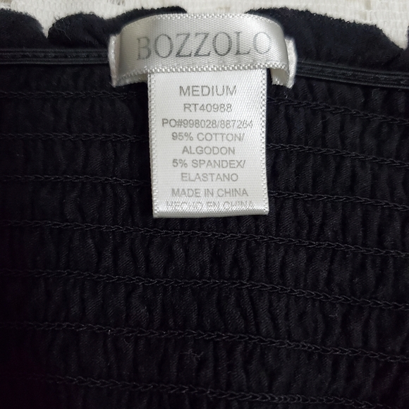 Bozzolo Black elastic off-shoulder crop top - Picture 3 of 3